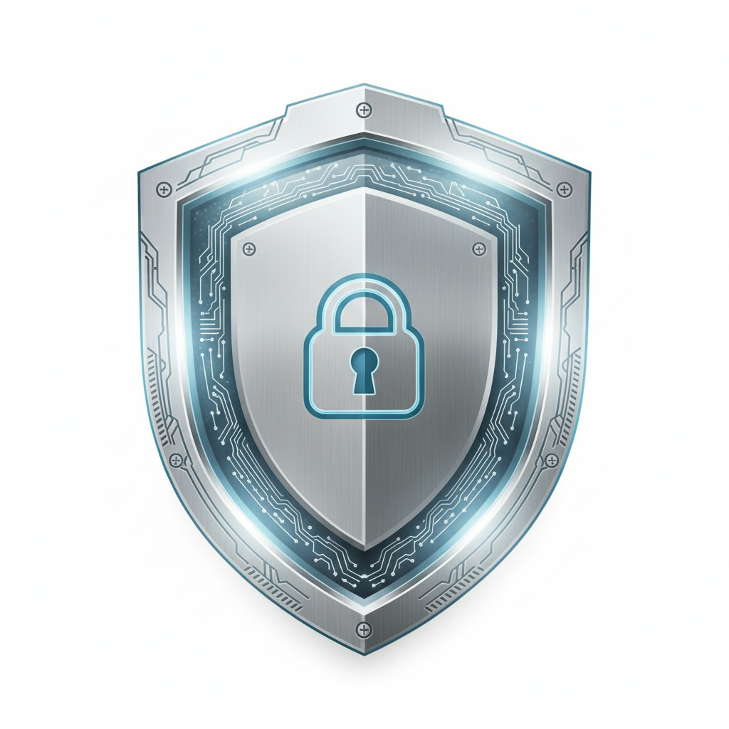 A secure shield graphic